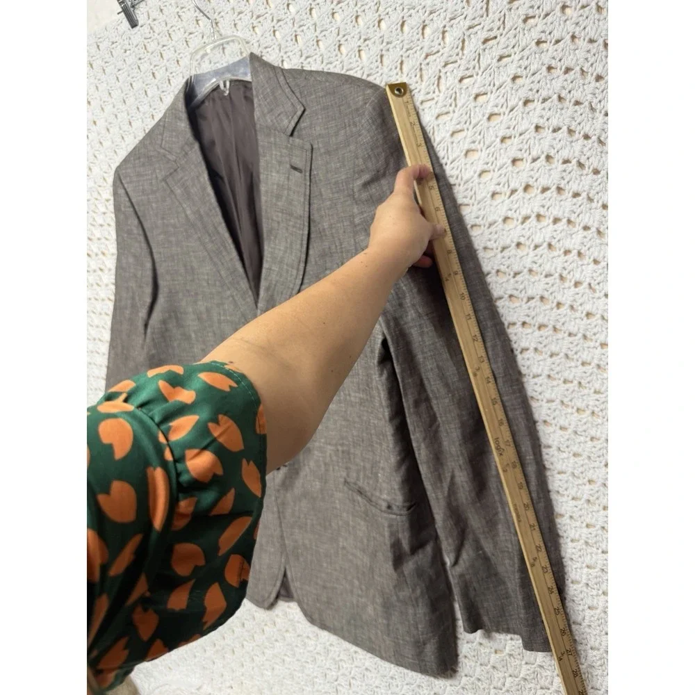 Ermenegildo Zegna Linen Sport Coat Blazer Mens 54R Brown Business 2 Button